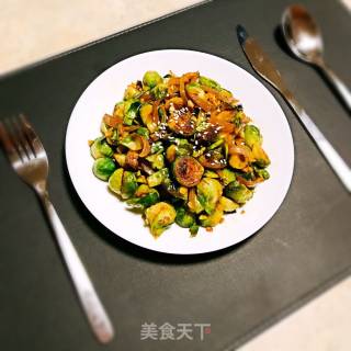 蒜香孢子甘蓝的做法步骤：12
