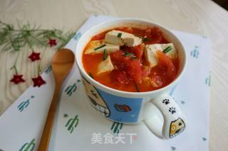 番茄豆腐汤的做法步骤：7