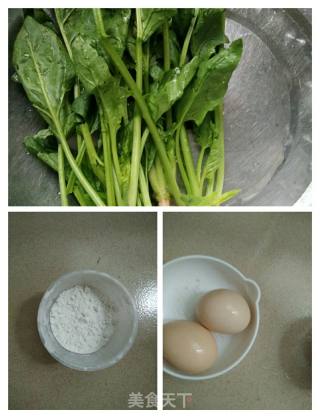 菠菜汁鸡蛋饼的做法步骤：1