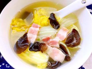 娃娃菜木耳咸肉汤的做法步骤：19