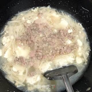 金针菇肉末豆腐汤的做法步骤：8