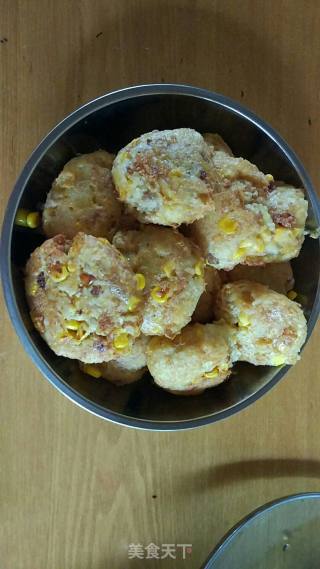 香炸土豆玉米肉末饼的做法步骤：5