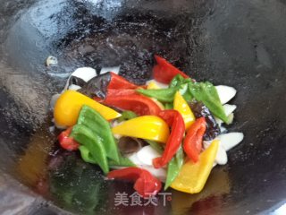 彩椒炒山药的做法步骤：8