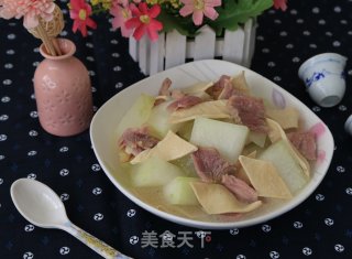 咸肉冬瓜烧厚百叶的做法步骤：11