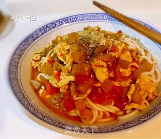 双茄鸡蛋面的做法步骤：12