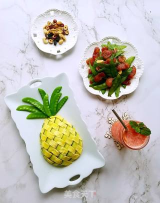 菠萝蛋包饭的做法步骤：14