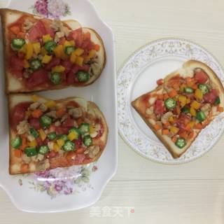 空气炸锅版吐司披萨的做法步骤：12