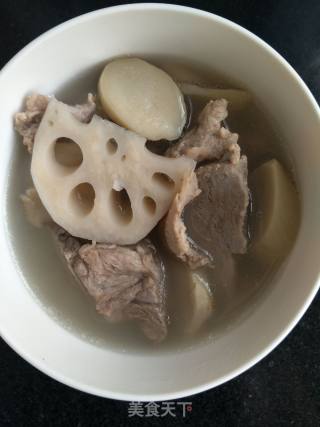 莲藕杏鲍菇猪骨汤的做法步骤：5