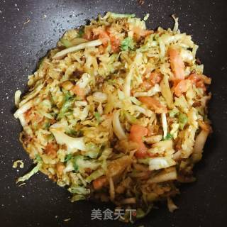 香菇酱甘蓝炒面的做法步骤：13