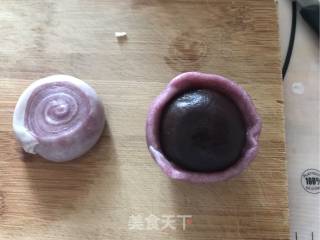 赏味中秋、乐享团圆～【紫薯螺旋蛋黄酥】的做法步骤：21
