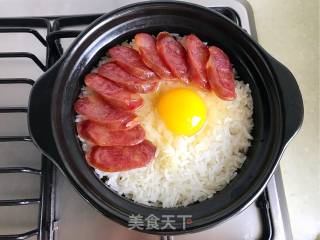广式腊肠煲仔饭的做法步骤：10