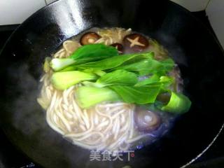 香菇油菜面的做法步骤：8