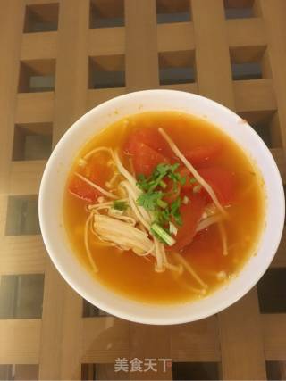 西红柿金针菇汤的做法步骤：6