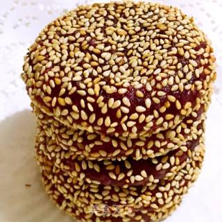 紫薯芝麻饼的做法步骤：1