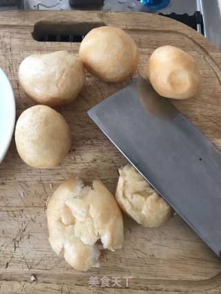 青菜口蘑油面筋的做法步骤：4