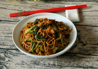 鸡丝毛菜炒面的做法步骤：9