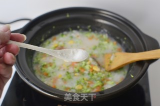 田园鲜虾粥的做法步骤：7