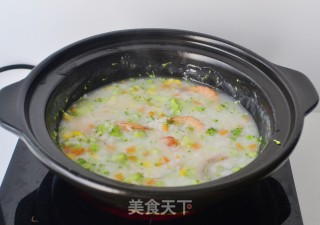 田园鲜虾粥的做法步骤：9