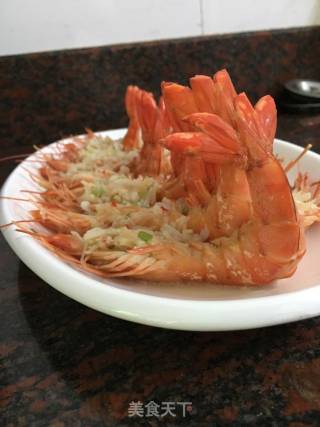 蒜蓉干贝开背虾的做法步骤：12
