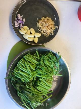 爽口好吃虾皮空心菜的做法步骤：3