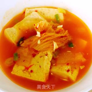 辣白菜豆腐汤的做法步骤：14