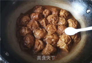 油面筋塞肉的做法步骤：6