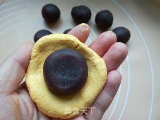 南瓜紫薯糯米饼的做法步骤：5