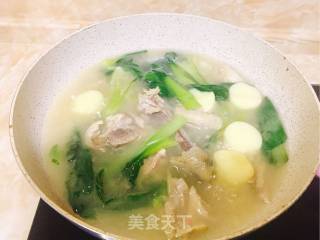 鸡腿豆腐青菜汤的做法步骤：7