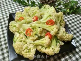 素炒椰菜花的做法步骤：9