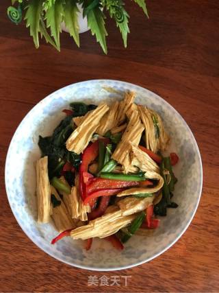 菠菜腐竹的做法步骤：7