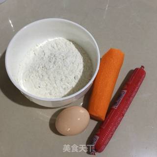 胡萝卜火腿鸡蛋小饼的做法步骤：1