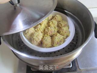 小米莲藕蒸丸子的做法步骤：8