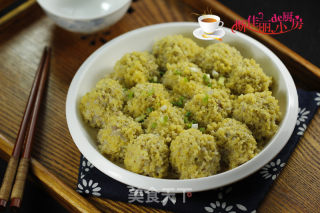 小米莲藕蒸丸子的做法步骤：9