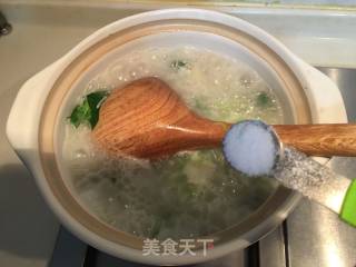 鲜百合青菜瘦肉粥的做法步骤：8