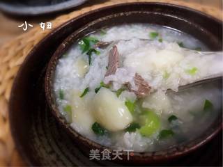 鲜百合青菜瘦肉粥的做法步骤：10