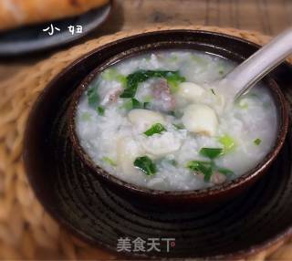 鲜百合青菜瘦肉粥的做法步骤：11