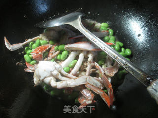毛豆炒螃蟹的做法步骤：8