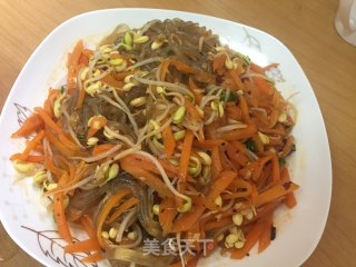 凉拌豆芽红薯粉的做法步骤：7