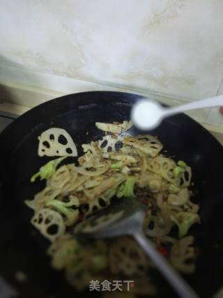 花菜莲藕肉末的做法步骤：5