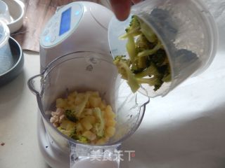 西兰花鸡肉泥的做法步骤：8