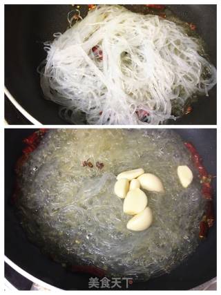 干辣椒菠菜炒粉丝的做法步骤：4