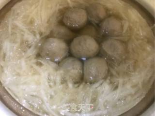 快手萝卜丝牛肉丸汤的做法步骤：4