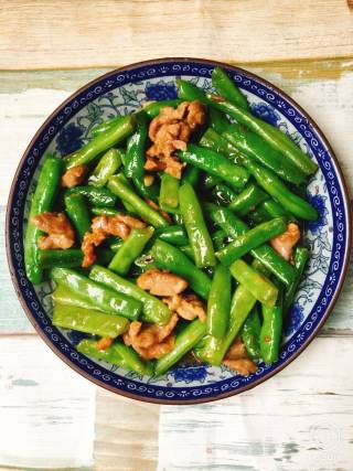 肉片炒四季豆的做法步骤：4