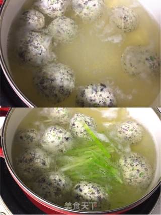 青萝卜丝鸡肉丸子汤的做法步骤：5