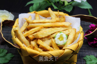 酥脆白薯条的做法步骤：8