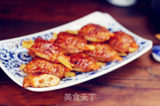 胡萝卜土豆无骨烤翅的做法步骤：16
