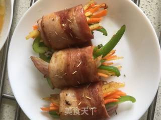 培根蔬菜卷的做法步骤：4