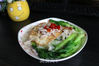 青菜肉丝鸡蛋面的做法步骤：9