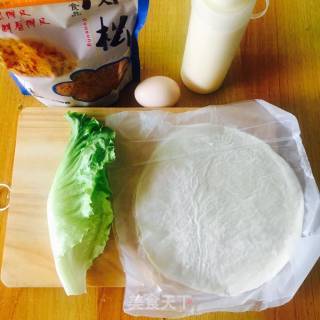 鸡蛋肉松手抓饼的做法步骤：1