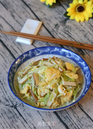 韭黄豆干炒鸡蛋的做法步骤：9
